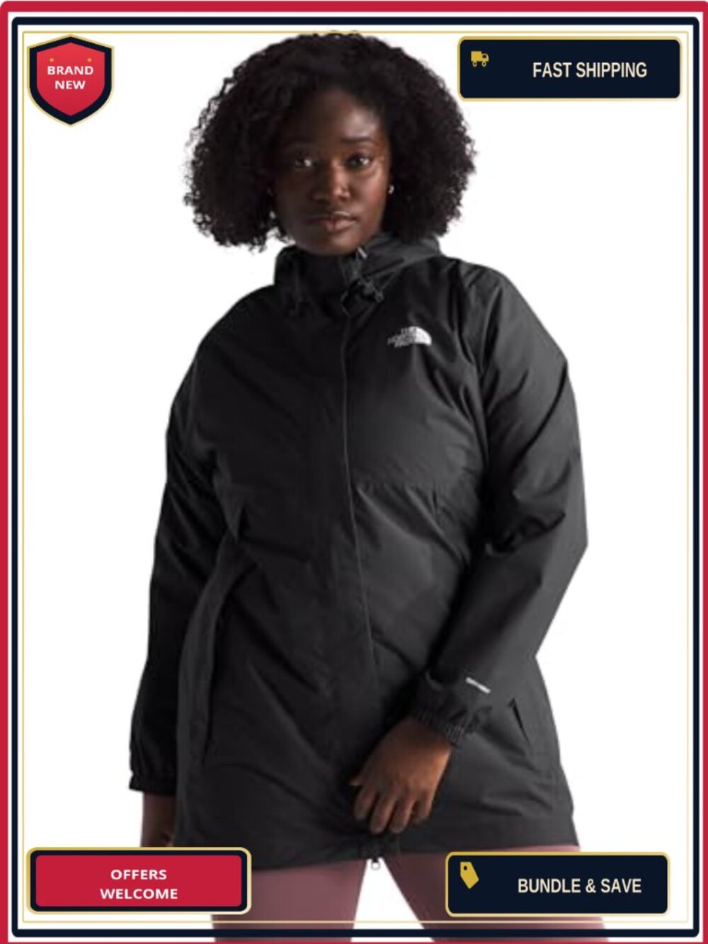 Women's Waterproof Rain Parka Jacket Windproof DryVent 2L Recycled Polyester